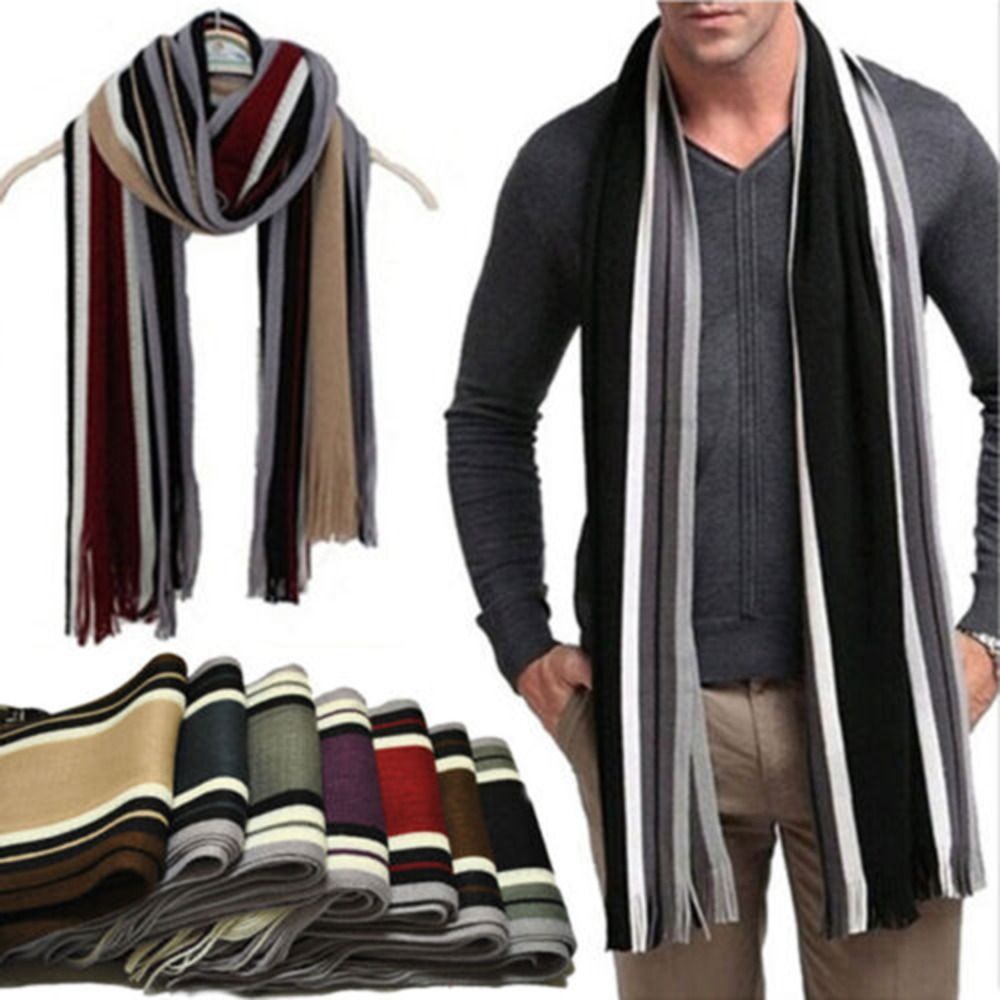 Muffler Men Wool - Sciarpa a righe da uomo in