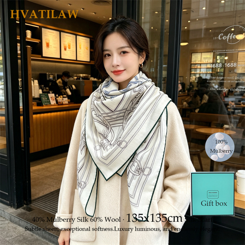 Face Scarf Mask - Sciarpa 40% Seta 60% Lana 135x135cm