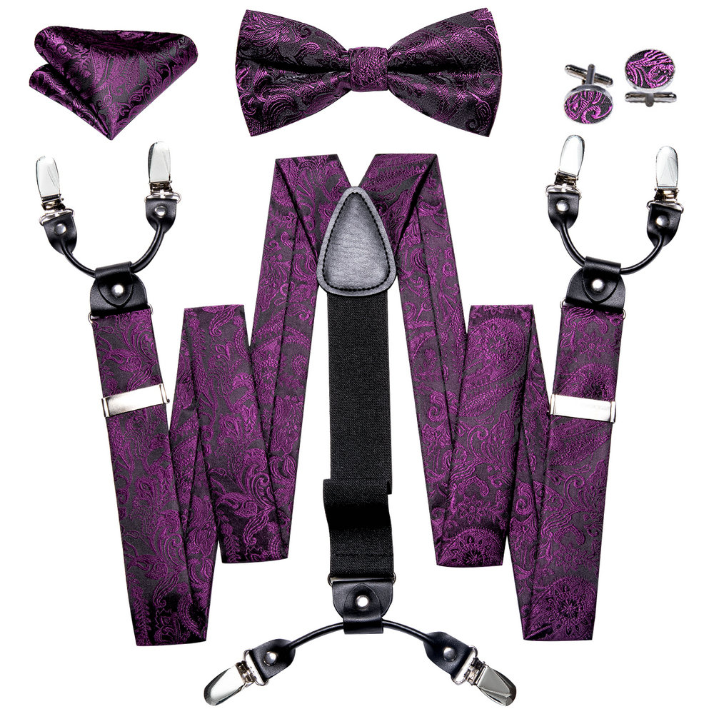 Bow Tie Pre Tied - Set di Bretelle per Pantaloni da