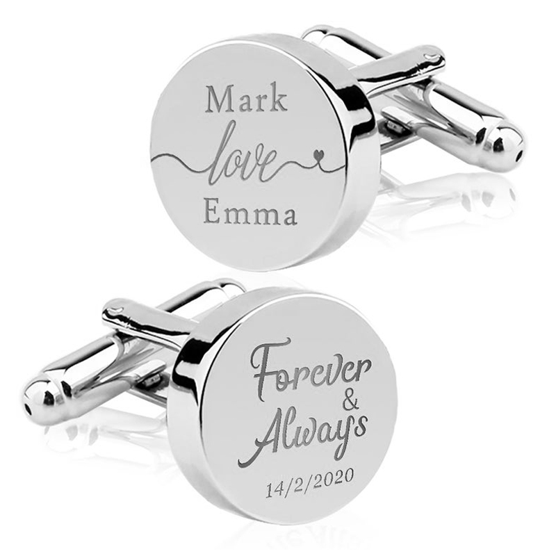 Tie Clip Silver - Gemelli iniziali con incisione personalizzata per