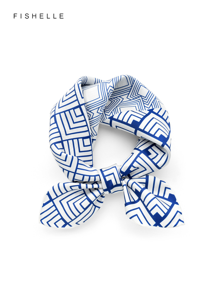 Scarf Silk Square - Cinese classico blu bianco porcellana sciarpa