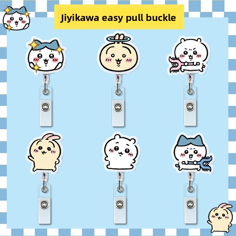 Lanyard Badge Holder - Portabadge Retrattile Kawaii Jiyi, Clip Porta